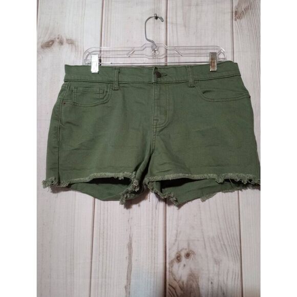 Old Navy Shorts Ladies 10 Green Denim Cut‎ Offs - Picture 1 of 5